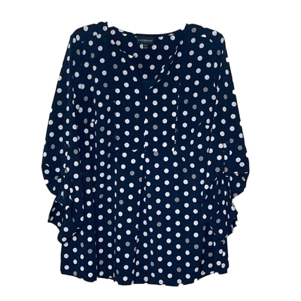 ❤️ LANE BRYANT Polka Dot Blouse Size 14/16 - Picture 1 of 4
